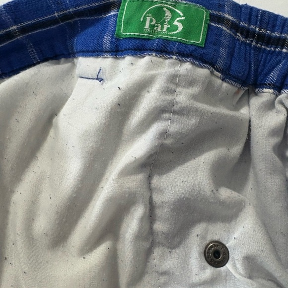 Men’s Blue Plaid Golf Knickers Pants with Green Cuffs. Comfort Elastic Sides. - Picture 8 of 12